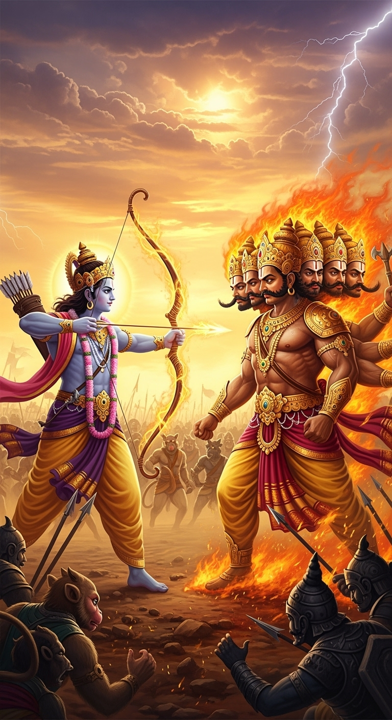 Ram vs Ravana Painting | Epic Battle of Ramayana Art